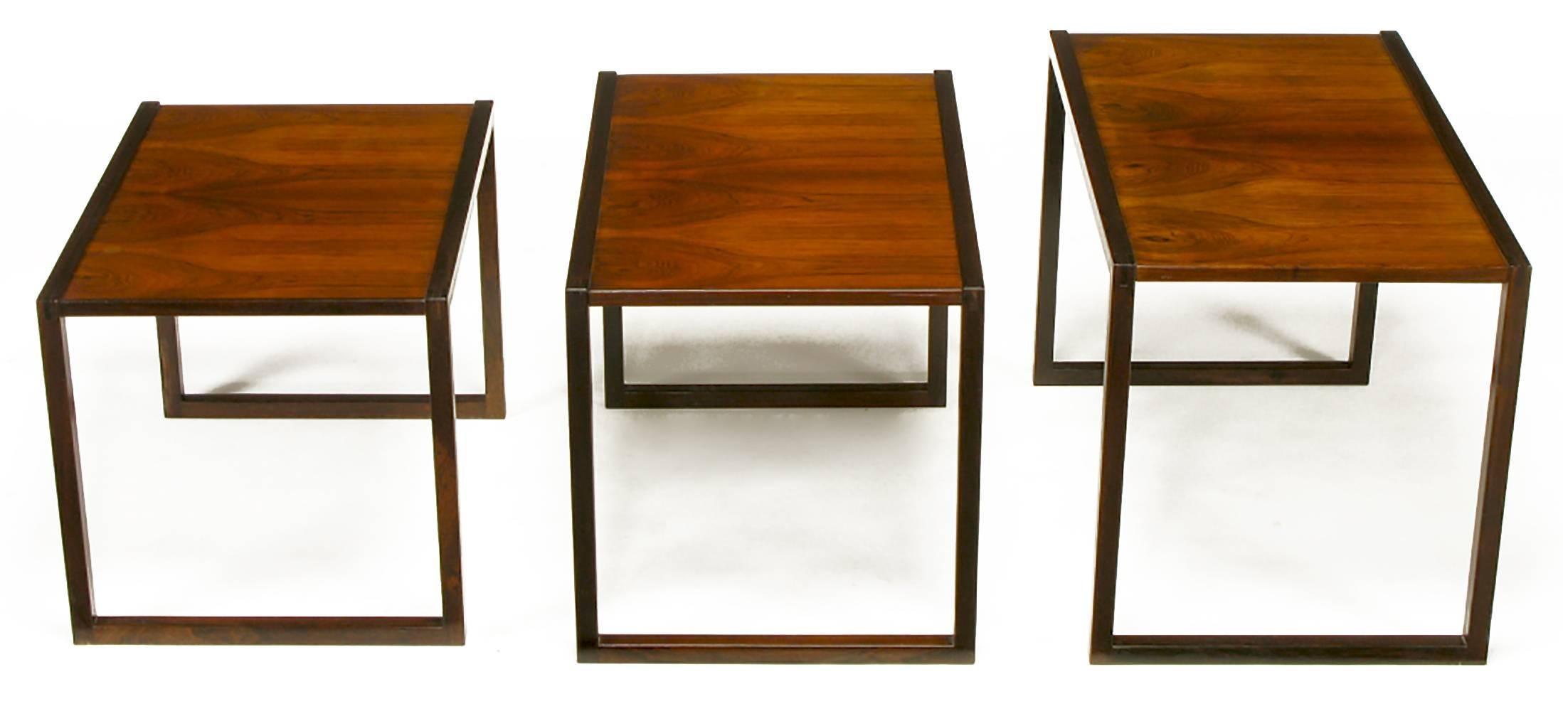 Mid-20th Century Trio of Kai Kristiansen Rosewood Nesting Tables