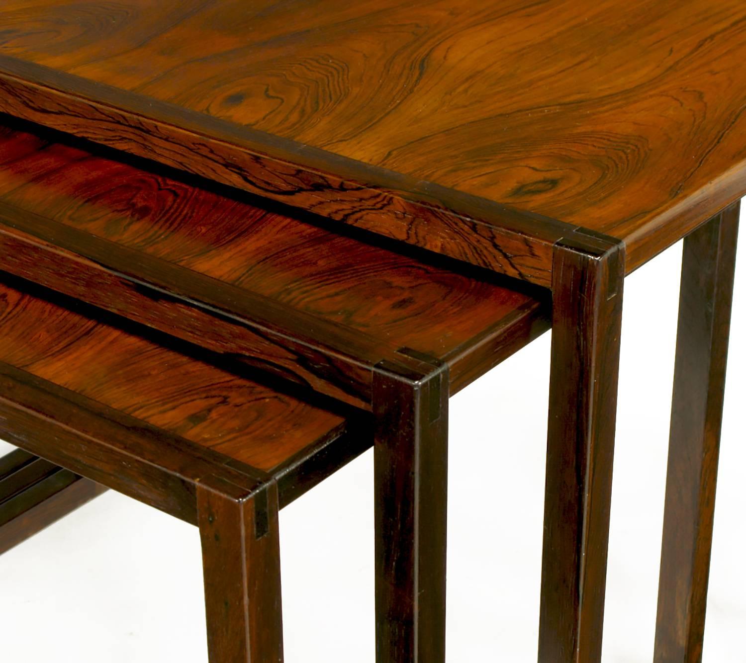 Trio of Kai Kristiansen Rosewood Nesting Tables 2