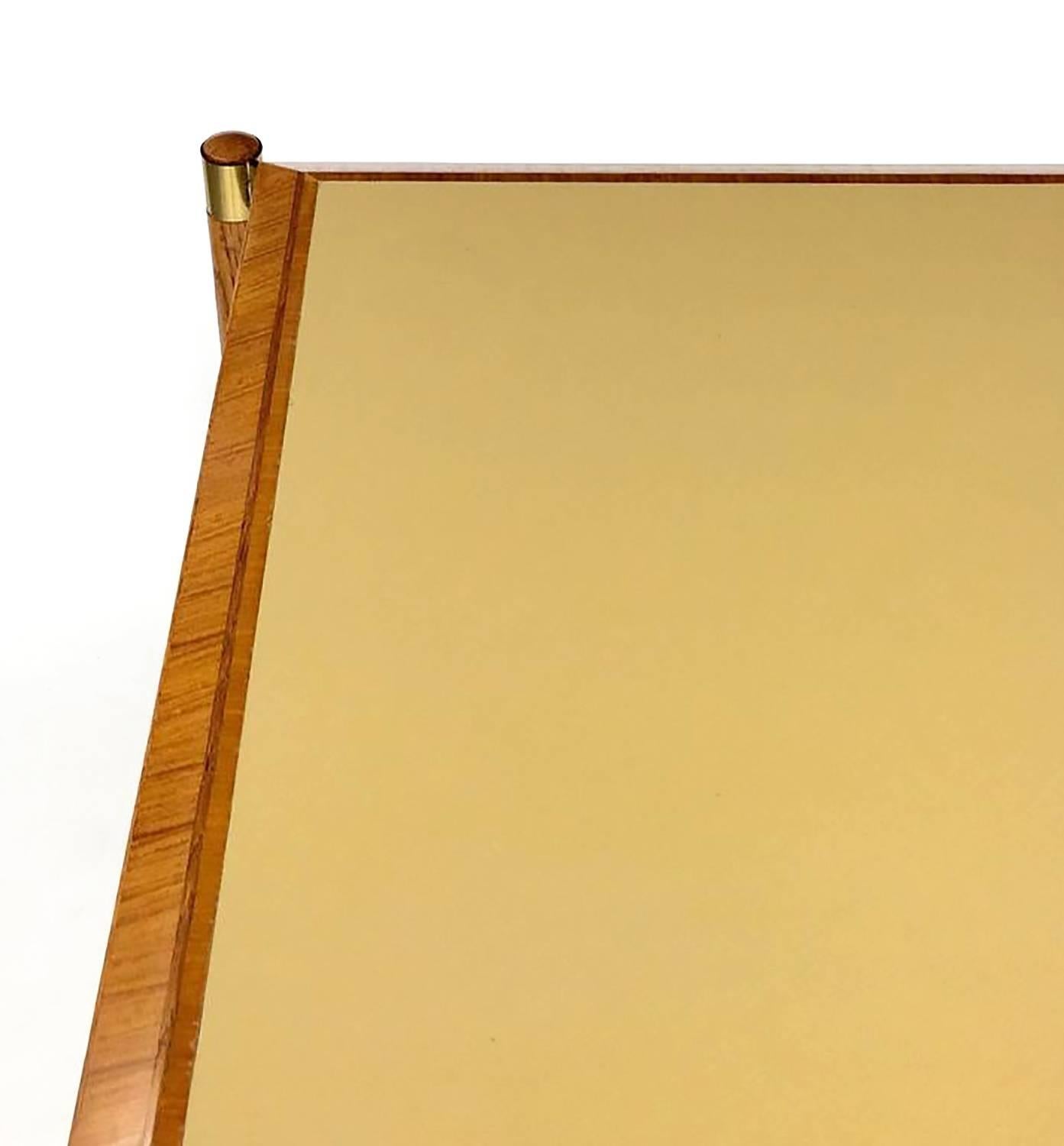 Rare John Saladino Facade Collection Leather Top Games Table for Baker In Excellent Condition In Chicago, IL