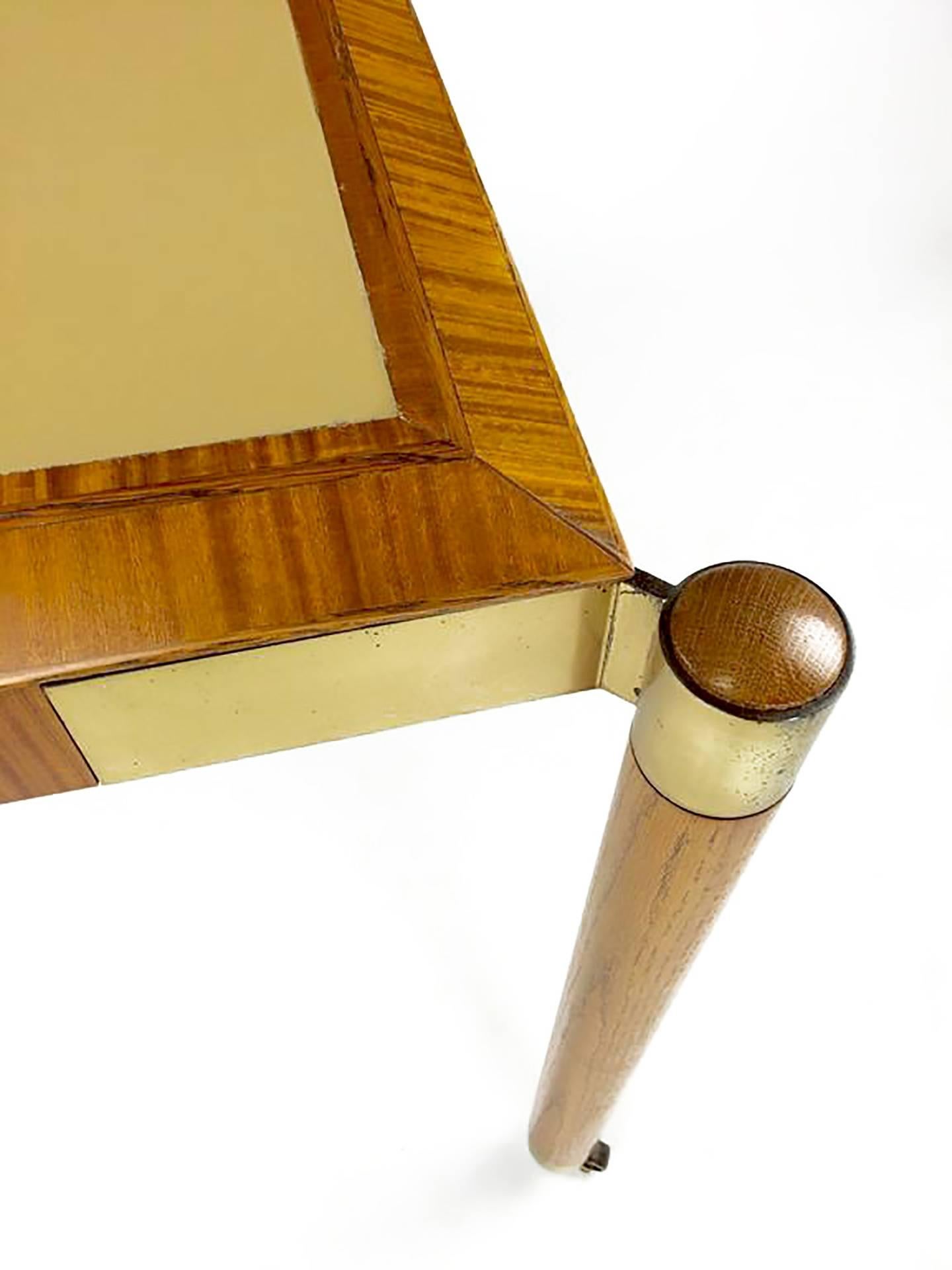 Rare John Saladino Facade Collection Leather Top Games Table for Baker 1