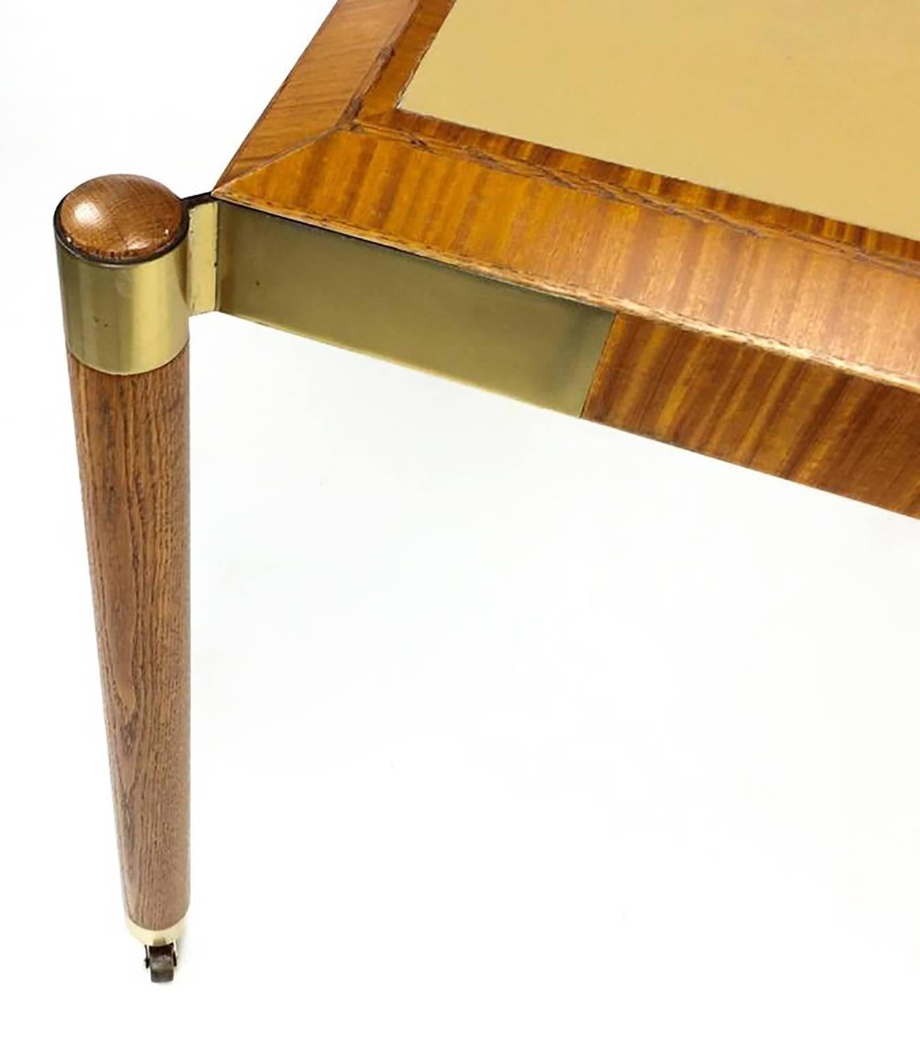 Late 20th Century Rare John Saladino Facade Collection Leather Top Games Table for Baker