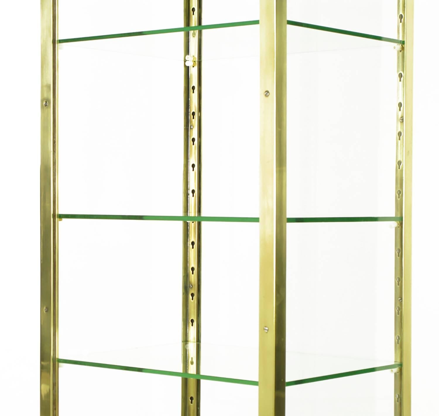 1930s Brass and Glass Open Three-Shelf Vitrine 1