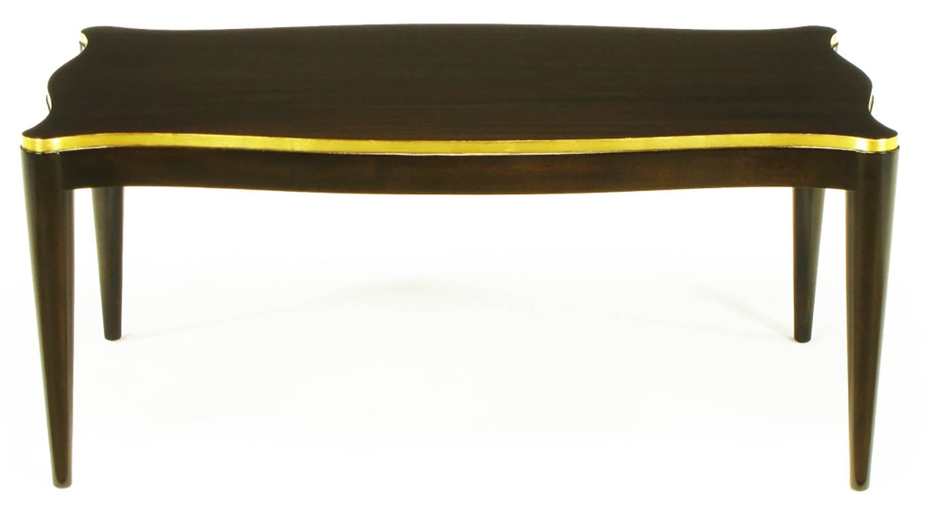 Davidson Ltd Ribbon Mahogany & Parcel Gilt Regency Coffee Table In Excellent Condition For Sale In Chicago, IL