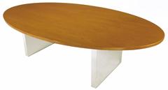 Dunbar Oval Ash and Polished Steel Dining Table