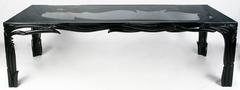 Incredible Phyllis Morris Carved Wood and Black Lacquer Dining Table