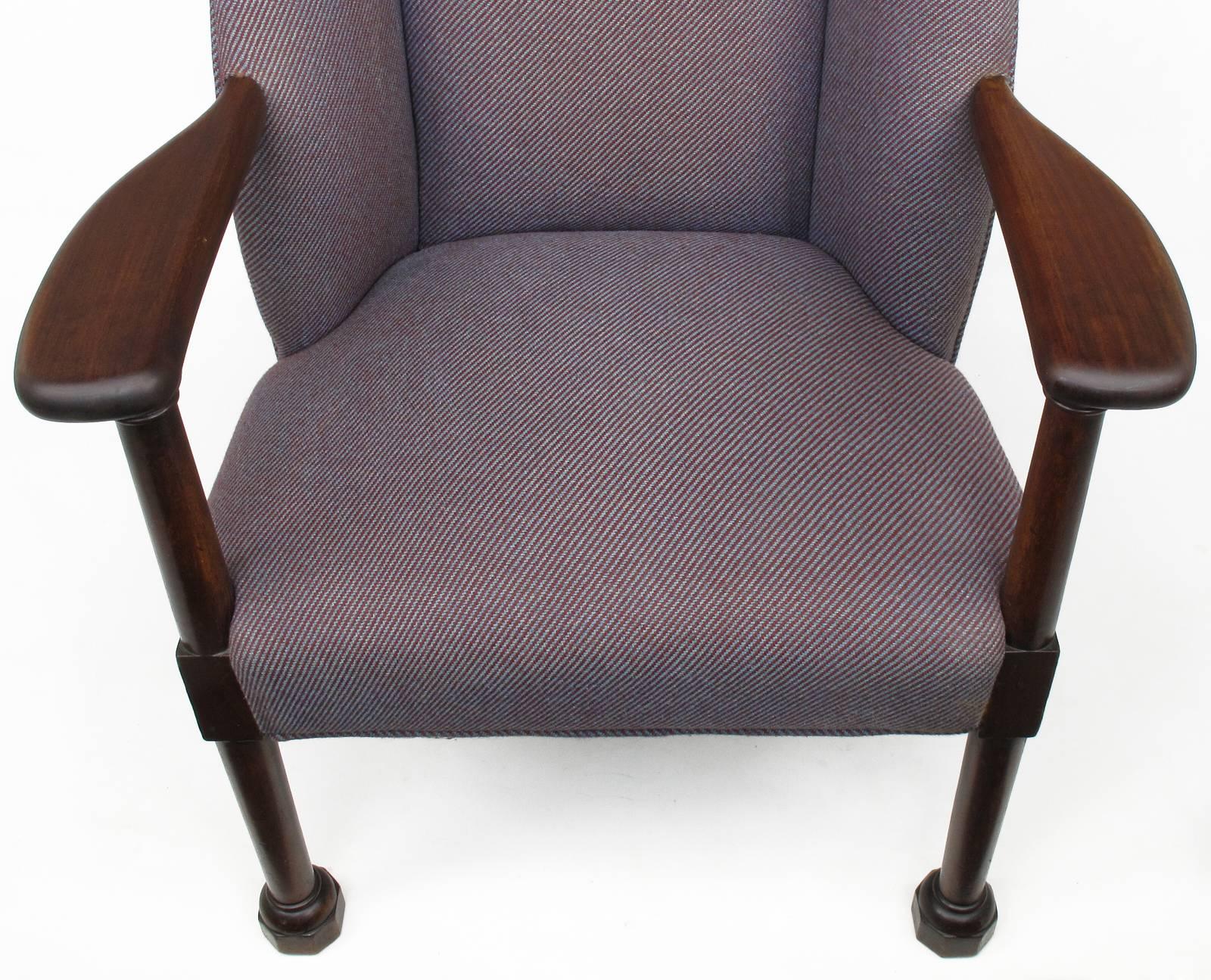 wingback chair wooden arms