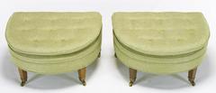 Pair of Demilune Ottomans by Kittinger
