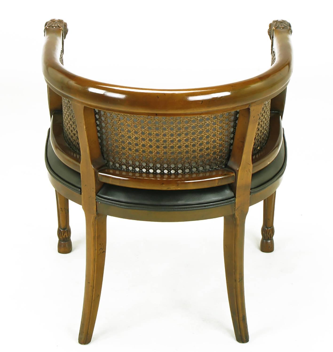 Mid-20th Century Pair of Tomlinson Rams' Heads and Hoofed Legs Empire-Style Armchairs