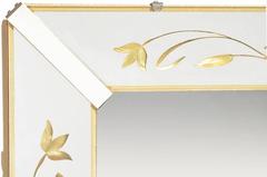 Etched and Reverse Gilt Mirrored Frame Art Deco Mirror with Foliate Detail