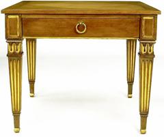 Pair of Louis XVI Style Parcel-Gilt End Tables by Baker