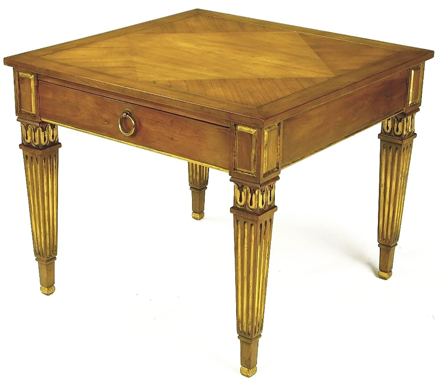 American Pair of Louis XVI Style Parcel-Gilt End Tables by Baker For Sale