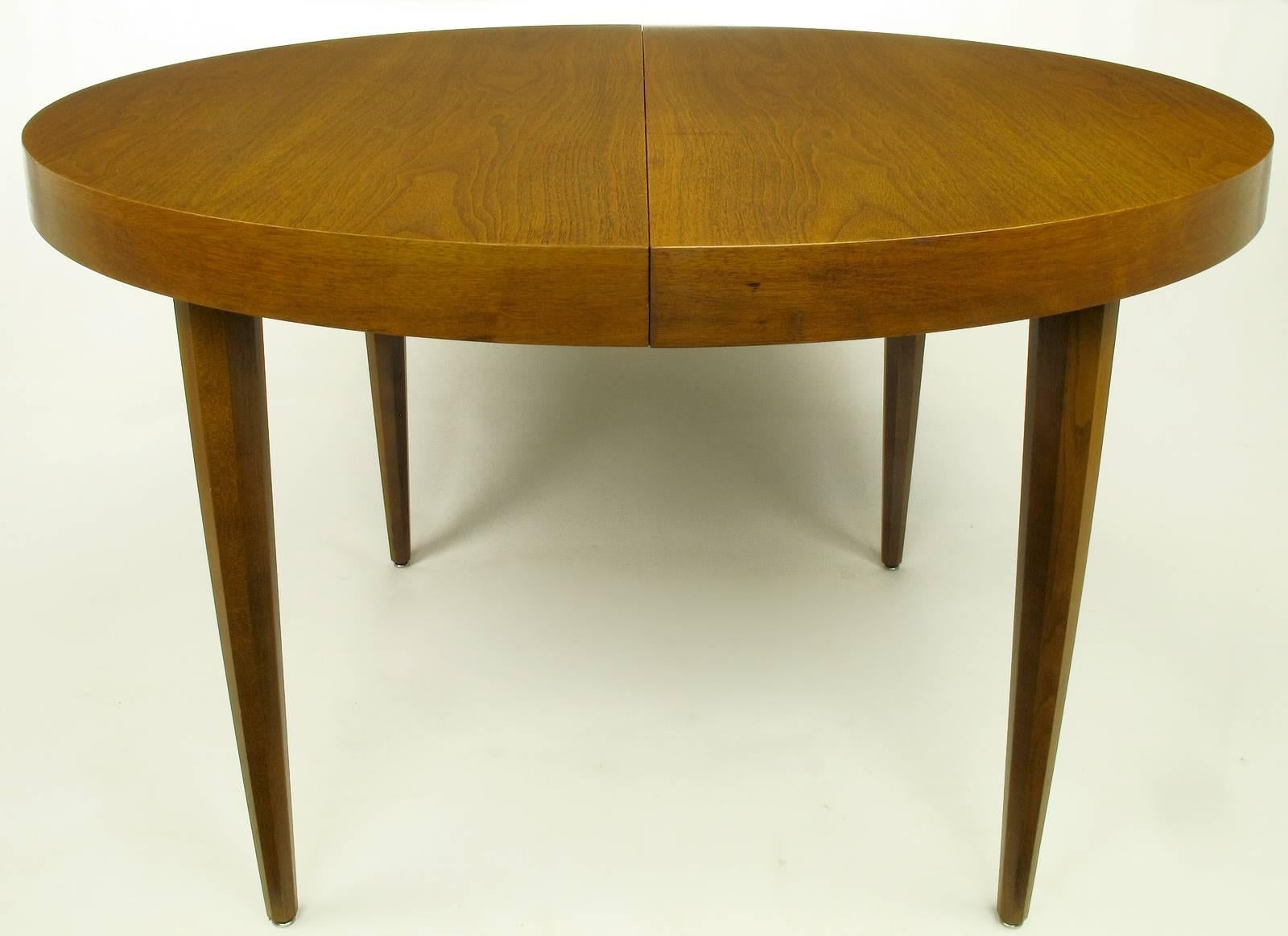 American Sleek Modern Walnut Dining Table in the Style of T.H. Robsjohn-Gibbings