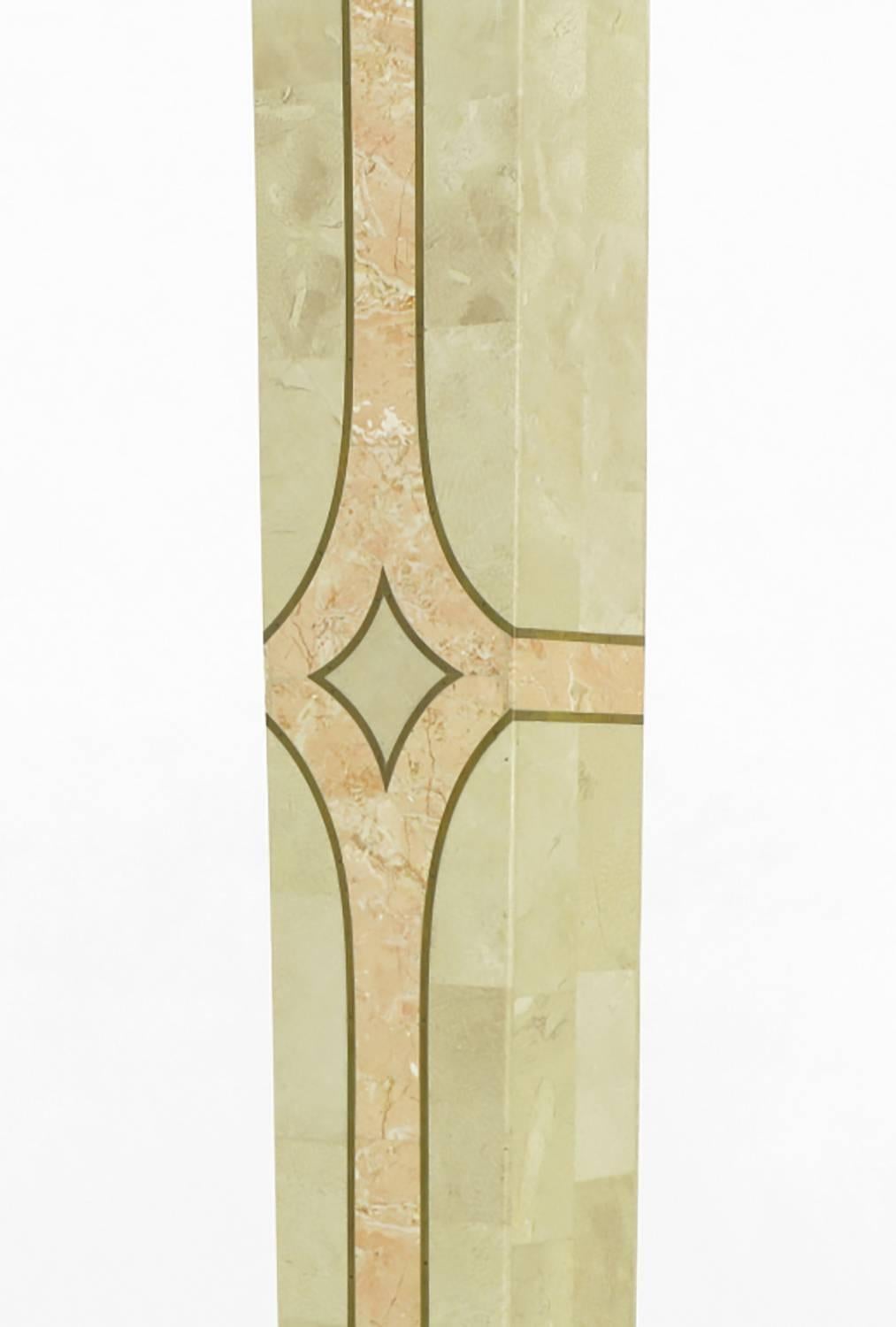 Late 20th Century Tessellated Fossil Stone Floor Lamp by Robert Marcius for Casa Bique For Sale