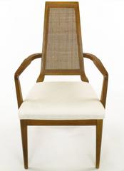 Sleek, circa 1950s Modern Walnut and Cane Dining Chairs
