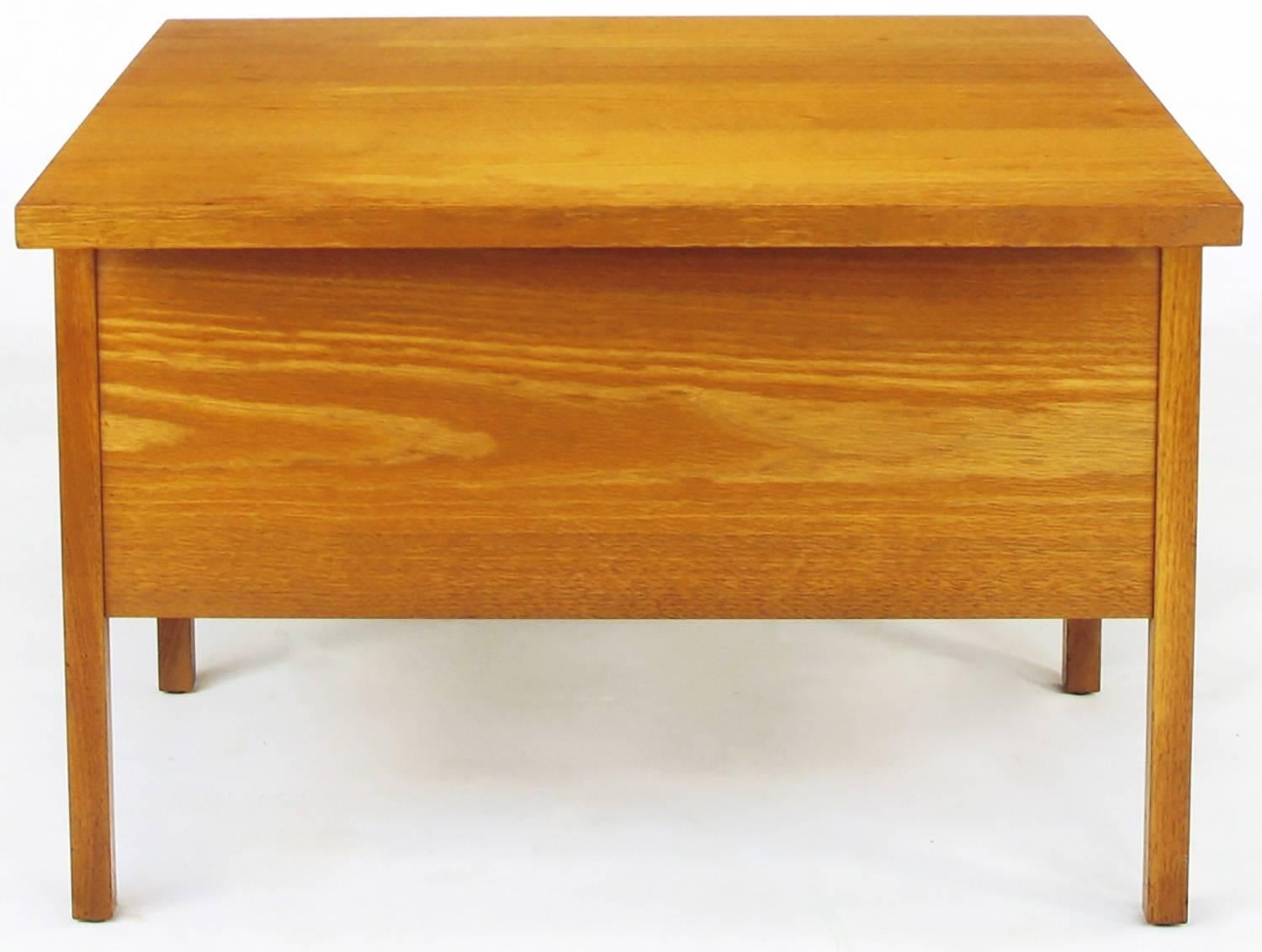 Mid-20th Century John Keal Walnut Coffee Table with Three Folding Side Tables For Sale