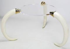 Magnificent Trio of Tusks and Lucite Center Table