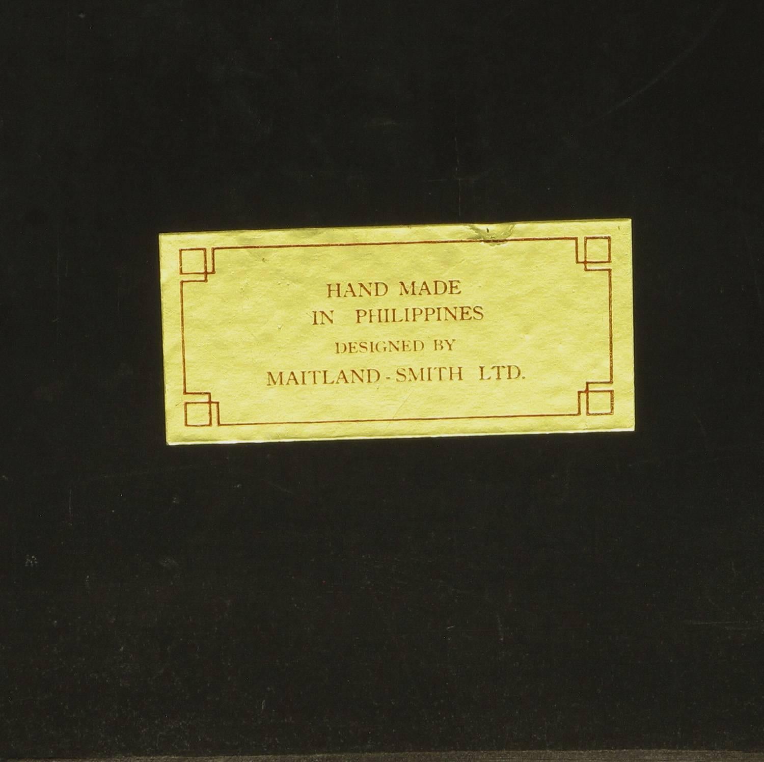 Maitland-Smith Tessellated Fossil Stone & Inlaid Brass Octagonal Beveled Mirror  1