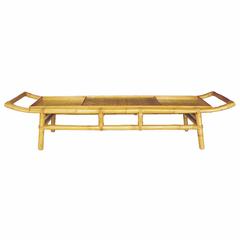 John Wisner Long and Low Pagoda Form Bamboo Coffee Table