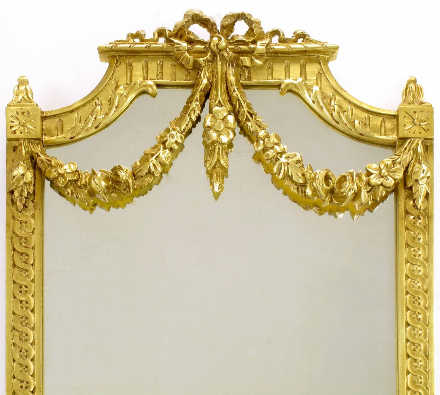 20ième siècle Console murale et miroir phénix en bois doré italien du début du XXe siècle en vente