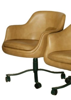 Set of Four Nicos Zographos CH6 Bucket Chairs in Fawn Leather