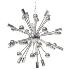 18 Light Danish Chrome Sputnik Chandelier