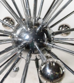 18-flammiger dänischer Kronleuchter „Sputnik“ aus Chrom