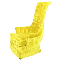 Vintage Tall Back Sinuous Lounge Chair in Gold Crushed Velvet, circa 1960s
