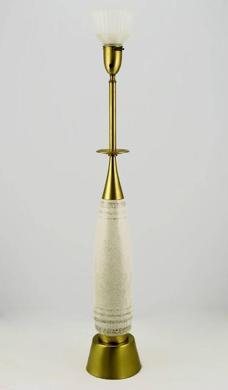 Tall Rembrandt Brass And Glazed Pottery Table Lamp For At 1stdibs Amazing Danish Influenced Table Lamp Nearly Four Feet Tall From The Custom Mid