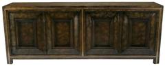 Sideboard aus gemaserter Amboyna und Messing von Mastercraft