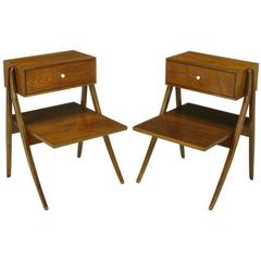 Rare Pair of Kipp Stewart & Stewart Mac Dougall Walnut Nightstands 2