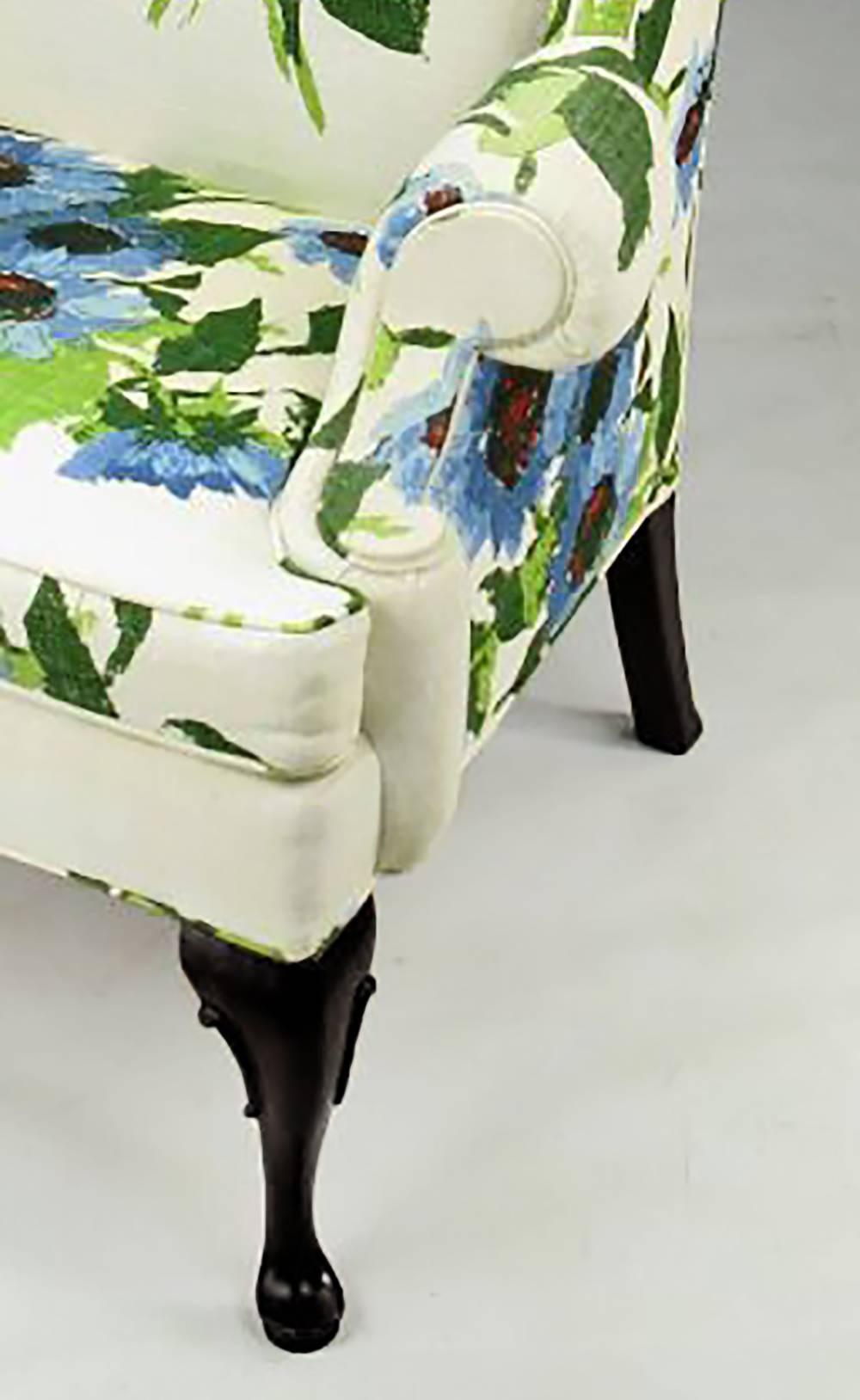 floral wing chair