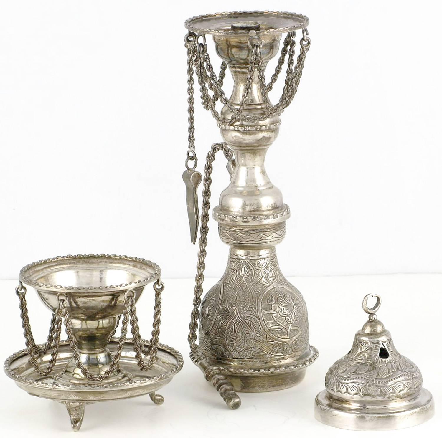 Early 20th Century Persian Sterling Silver Incense Burner 4