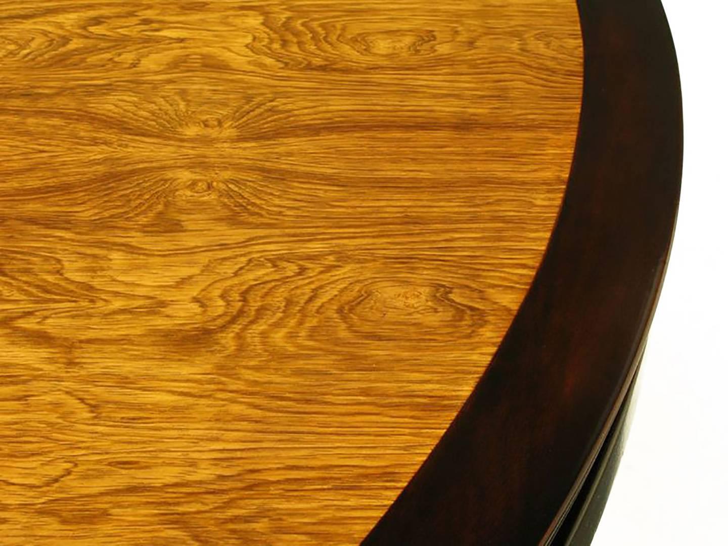Ebonized Rare Edward Wormley Custom Mahogany and Natural Rosewood Oval Dining Table For Sale