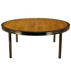 Rare Edward Wormley Custom Mahogany and Natural Rosewood Oval Dining Table
