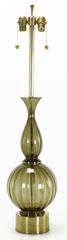 Fluted and Smoked Murano Glass Sinuous Table Lamp