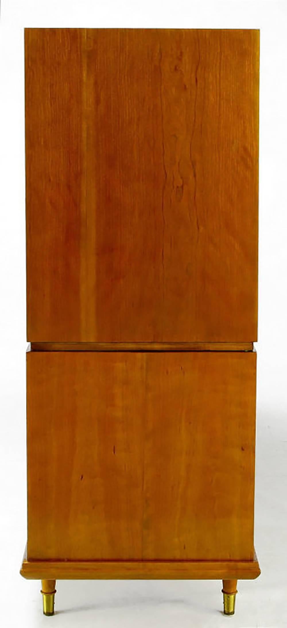 Mid-Century Modern Renzo Rutili Walnut Double-Sided Cabinet for Johnson Furniture For Sale