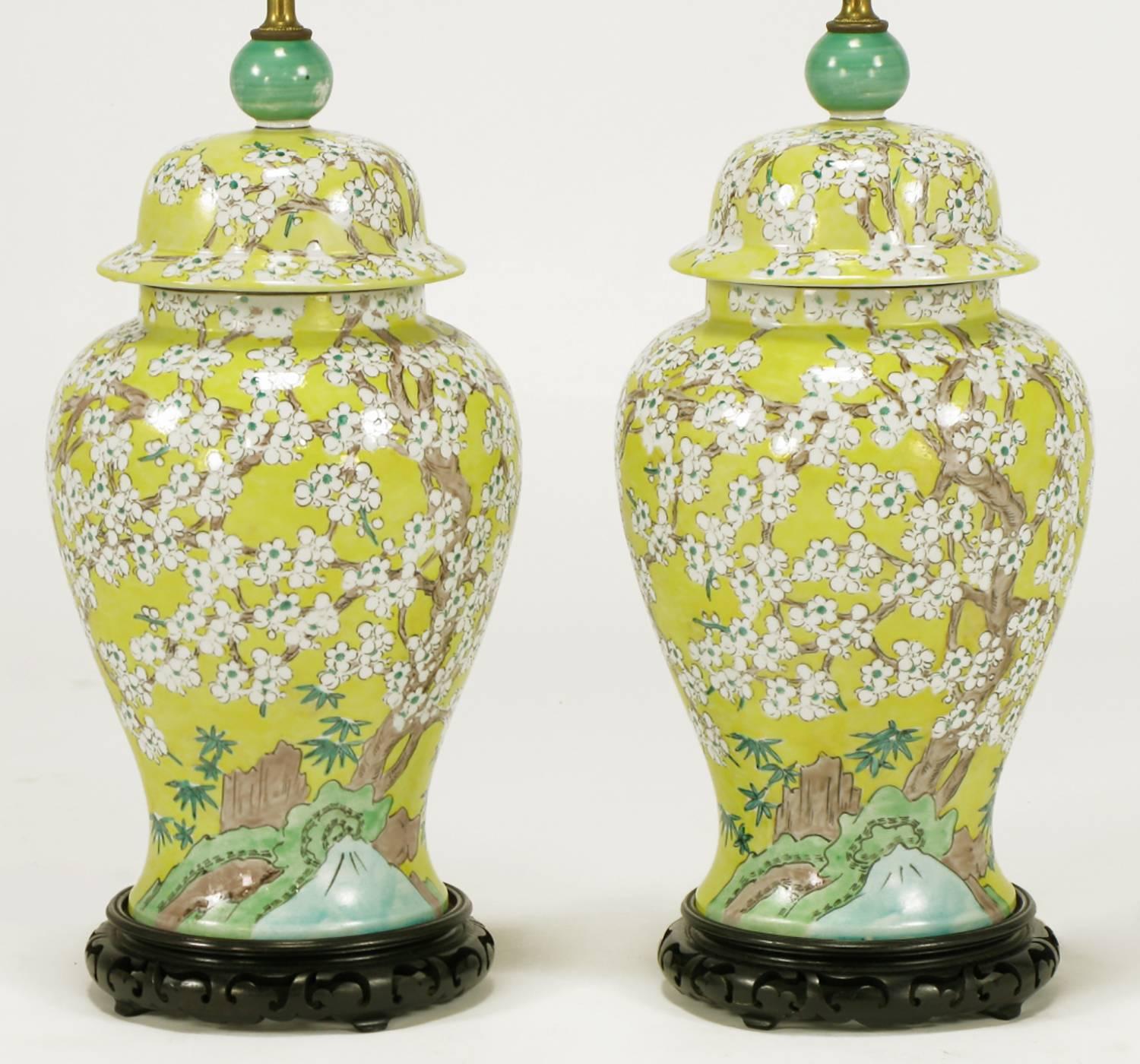 hand painted ginger jars
