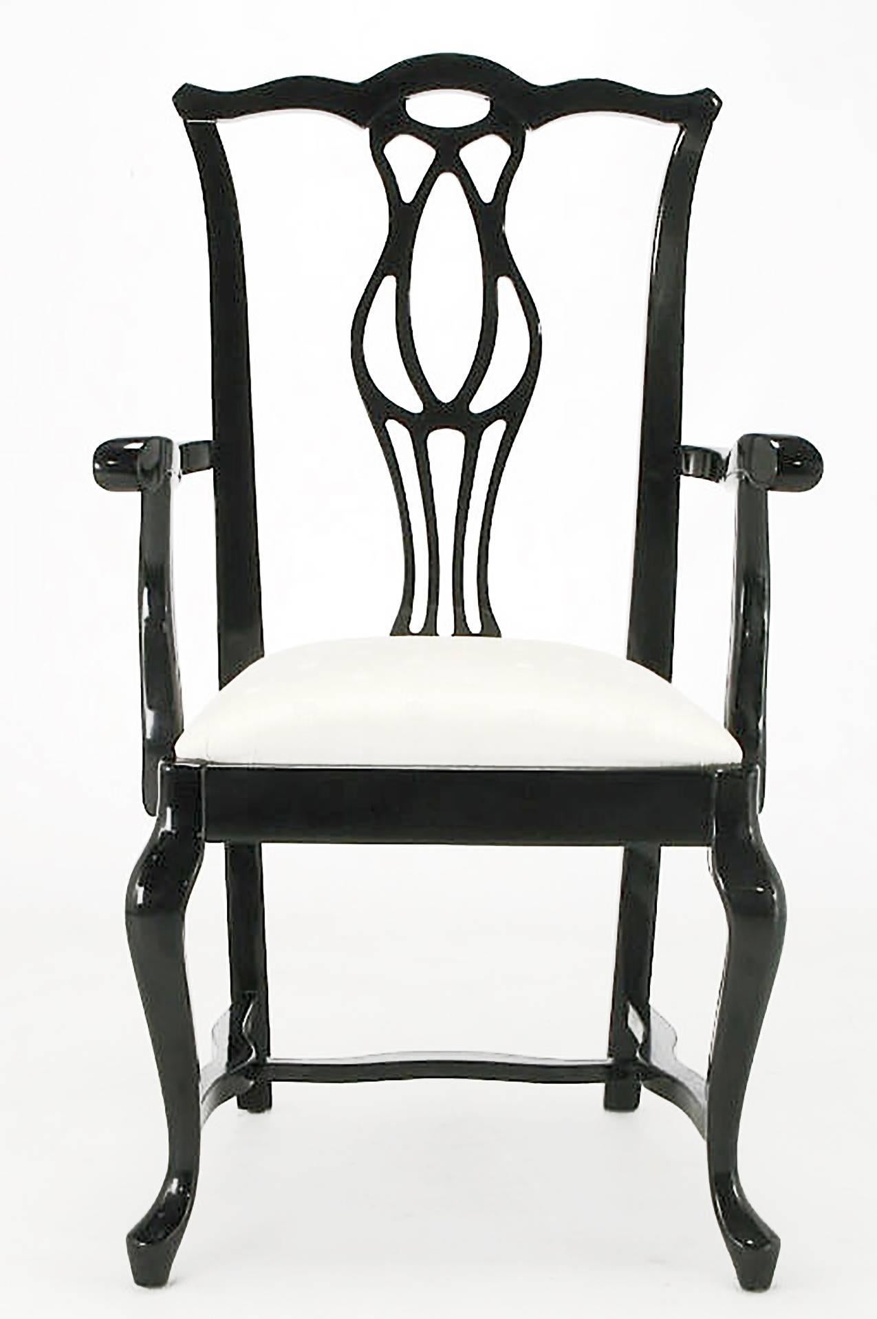 black chippendale chairs