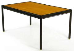 Harvey Probber Walnut and Mahogany Parsons Dining Table