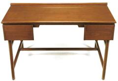 William Pahlmann Four-Drawer Walnut Desk with Integral Bookshelf