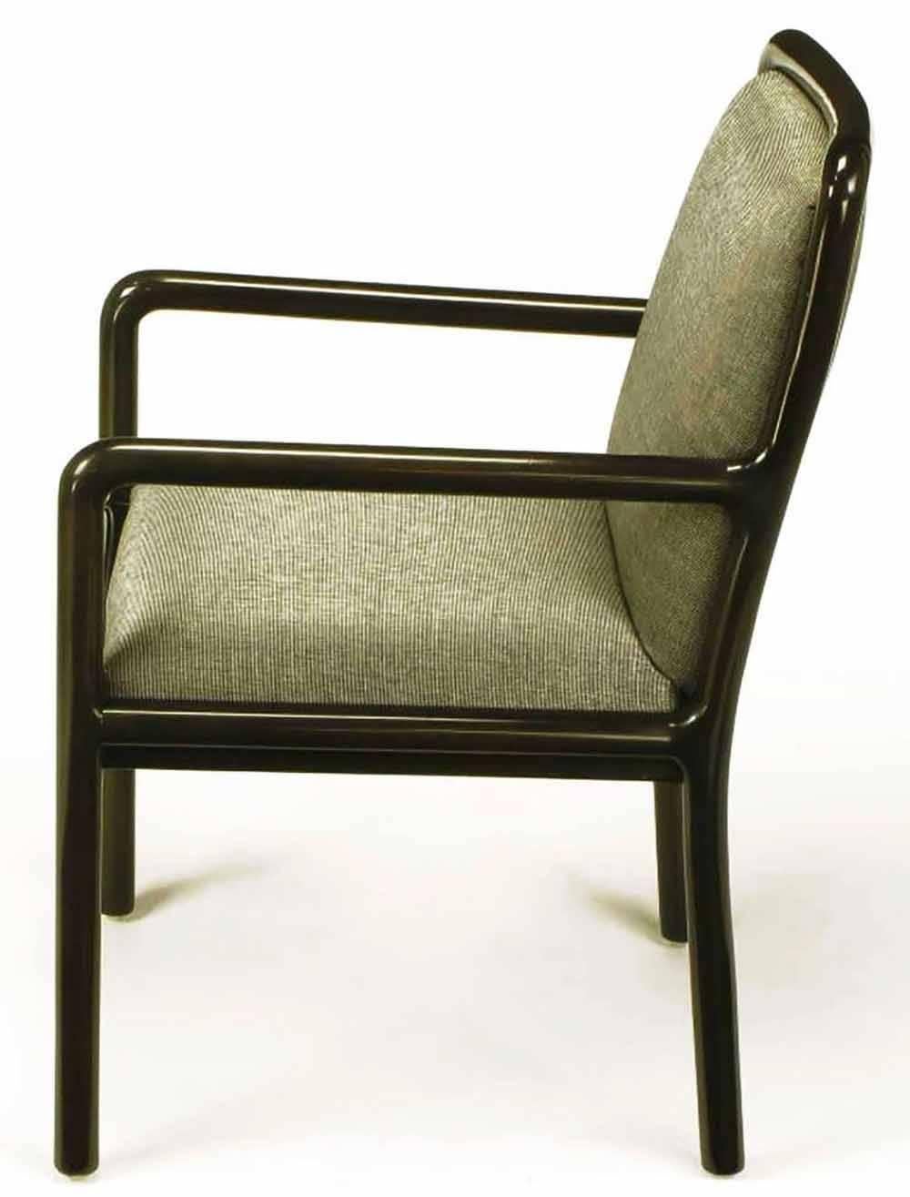 American Four Martin Brattrud Ebonized and Upholstered Armchairs For Sale