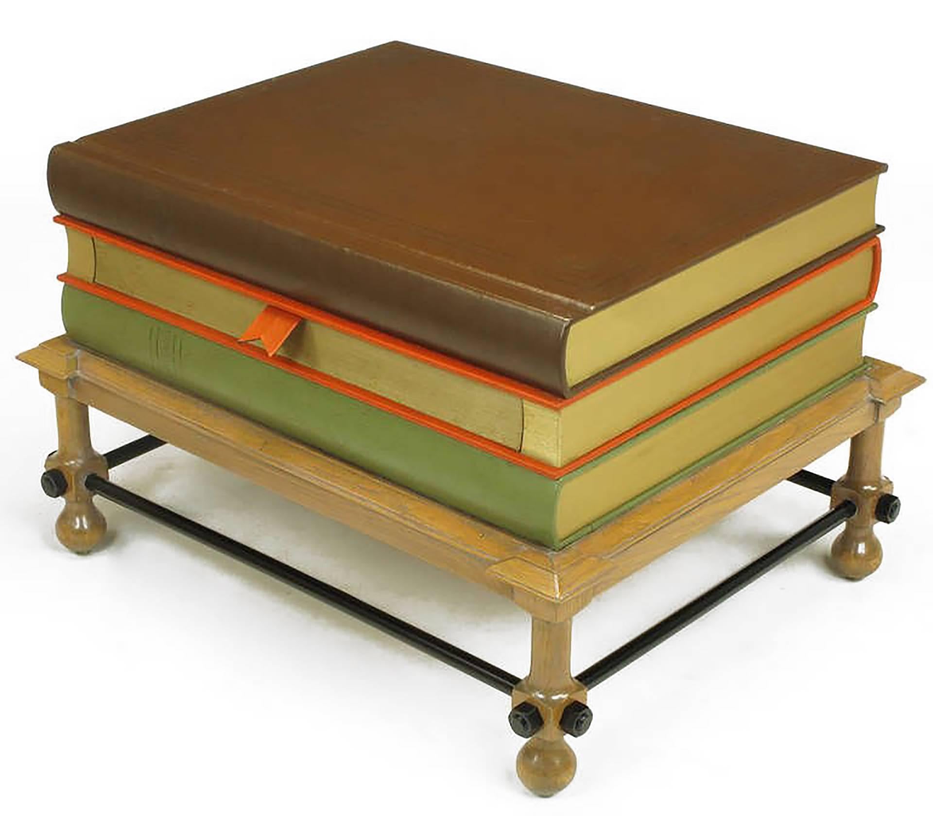 Mid-Century Modern Pair of Rare John Dickinson Stacked Books End Tables For Sale