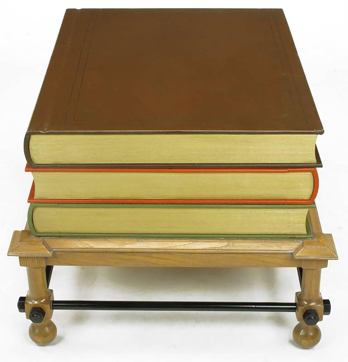 American Pair of Rare John Dickinson Stacked Books End Tables For Sale