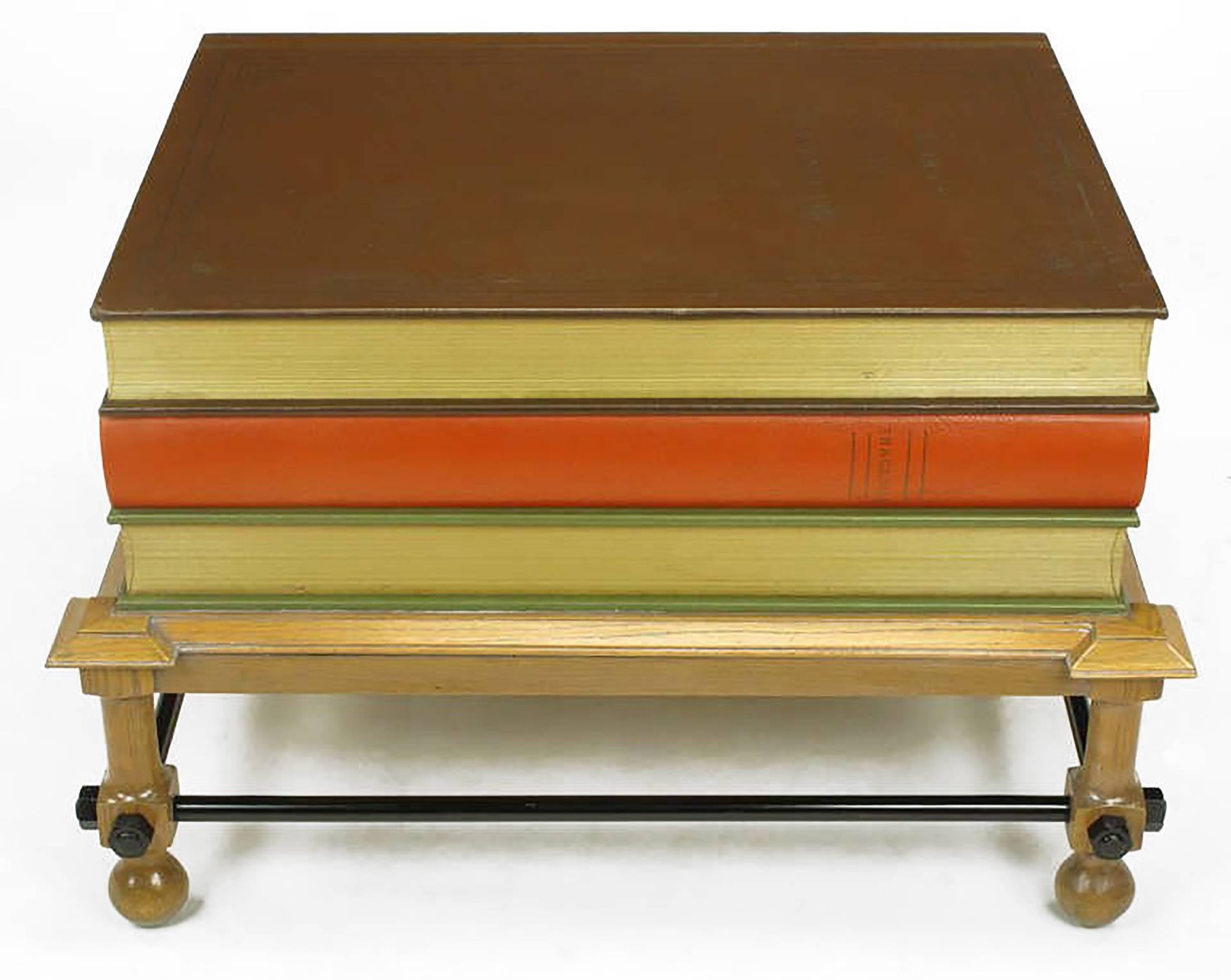 Pair of Rare John Dickinson Stacked Books End Tables In Excellent Condition For Sale In Chicago, IL