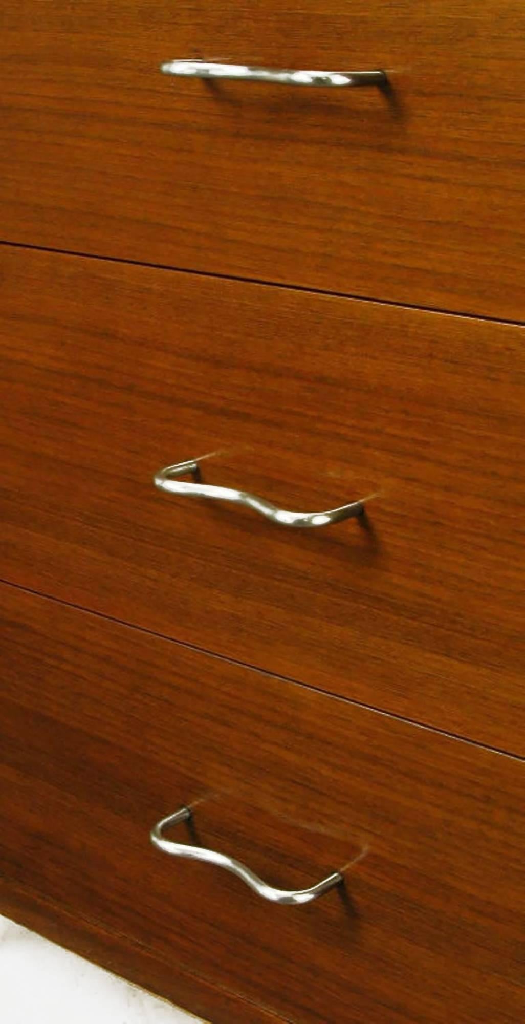 Five-Drawer Ribbon Mahogany Tall Dresser by George Nelson for Herman Miller In Good Condition For Sale In Chicago, IL