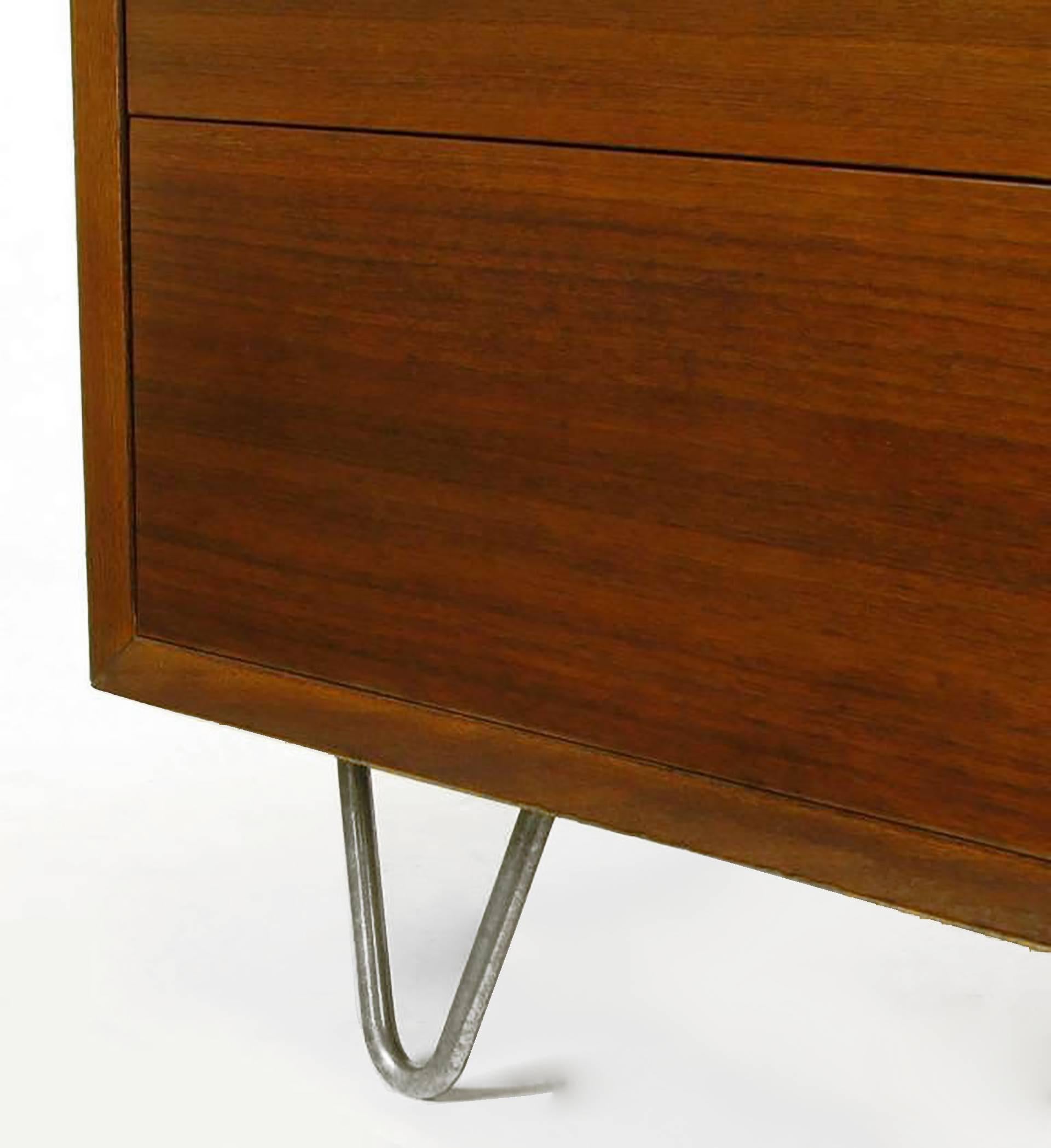 Mid-20th Century Five-Drawer Ribbon Mahogany Tall Dresser by George Nelson for Herman Miller For Sale