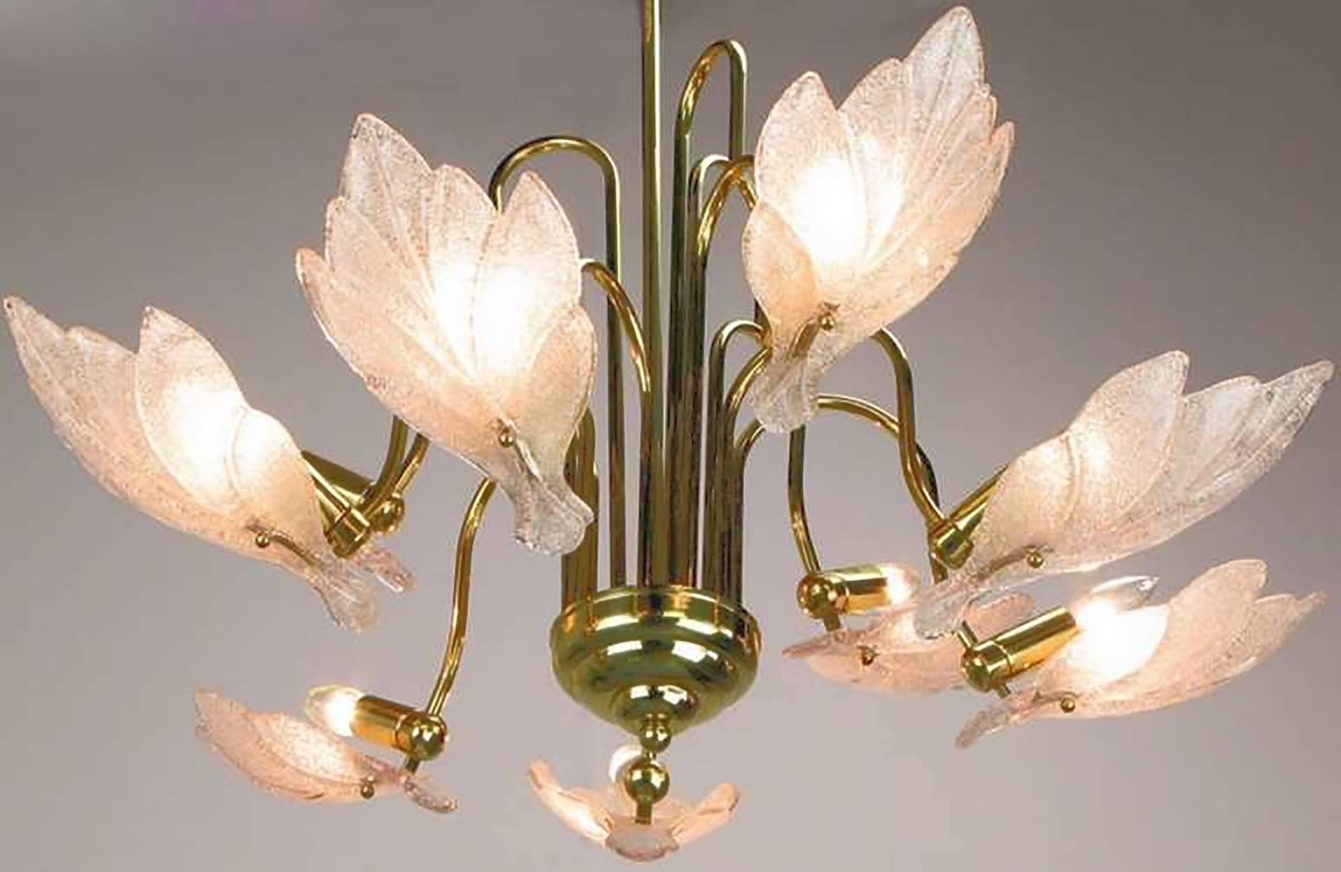 murano leaf chandelier