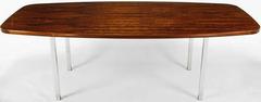Dunbar Rosewood Dining Table with Polished Stainless Steel Base