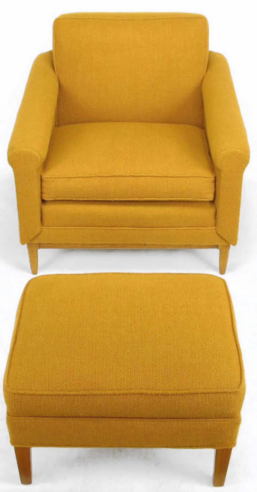 rolled arm chair with ottoman