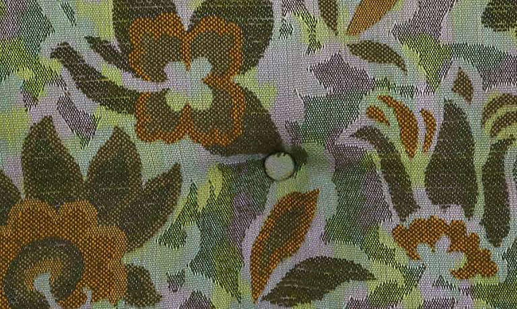 Pair of 1940s Sled-Base Club Chairs in Vivid Floral Upholstery 1